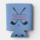 黒と赤のロスタイリッシュゴと名前ゴルフプレーヤー 缶クーラー (裏面)