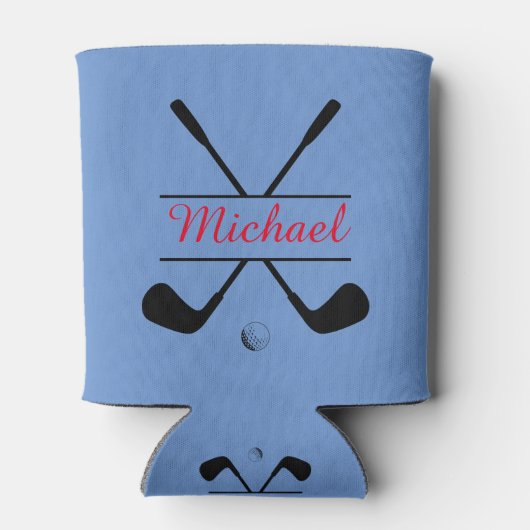 黒と赤のロスタイリッシュゴと名前ゴルフプレーヤー 缶クーラー (裏面)