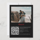 黒と赤のロマンチックなゴシック結婚すべて 招待状 (裏面)