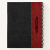 黒と赤のヴィンテージレザーエイジドルック ノートブック (裏面)