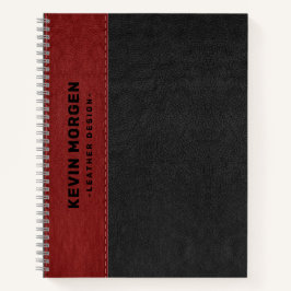 黒と赤のヴィンテージレザーエイジドルック ノートブック