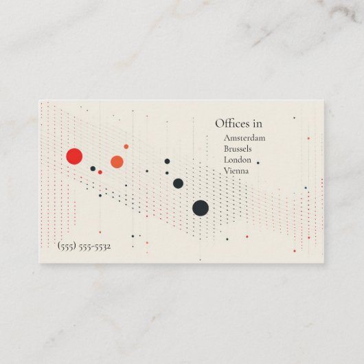 黒と赤の円と線 名刺 (裏面)