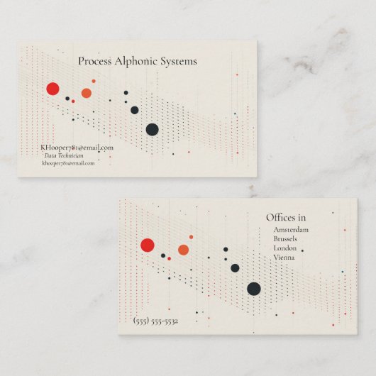 黒と赤の円と線 名刺 (正面/裏面)