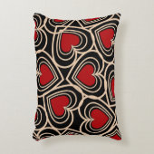 黒と赤の可愛いシンプルハート アクセントクッション (正面(垂直))