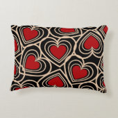 黒と赤の可愛いシンプルハート アクセントクッション (裏面)