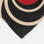 黒と赤の可愛いシンプルハート フリースブランケット (角)