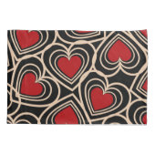 黒と赤の可愛いシンプルハート 枕カバー (裏面)