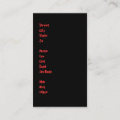 黒と赤の名モダン刺（ジネット） 名刺 (裏面)