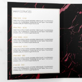 黒と赤の大理石サロンまたは製品パンフレット 三つ折りカード (内部最初)