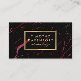 黒と赤の大理石デザイナー 名刺