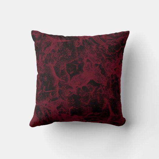 黒と赤の大理石パターン。 クッション (裏面)