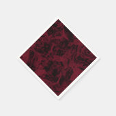 黒と赤の大理石パターン。 スタンダードカクテルナプキン (角)