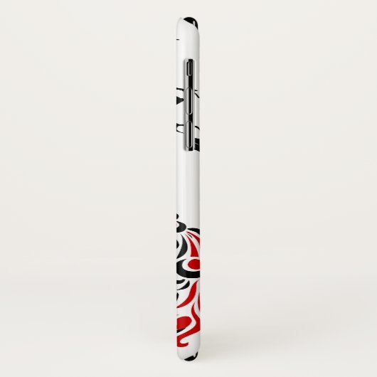 黒と赤の孔雀とさくらんぼの花アールヌーボー Case-Mate iPhoneケース (裏面/左)