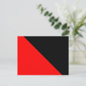 黒と赤の対角フラグ ポストカード (スタンド正面)