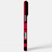 黒と赤の市松模様のストライプのオーダーメイド Case-Mate iPhoneケース (裏面 / 右)