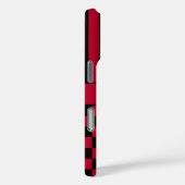 黒と赤の市松模様のストライプのカスタムデザイン Case-Mate iPhoneケース (裏面 / 右)