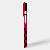 黒と赤の市松模様のストライプ オーダーメイド Case-Mate iPhoneケース (裏面 / 左)