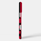 黒と赤の市松模様のストライプ オーダーメイド Case-Mate iPhoneケース (裏面 / 右)
