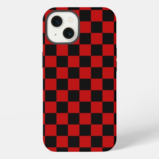 黒と赤の市松模様 iPhoneケース (裏面)