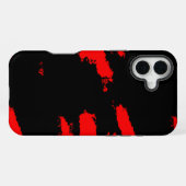 黒と赤の抽象画 iPhoneケース (裏面横)