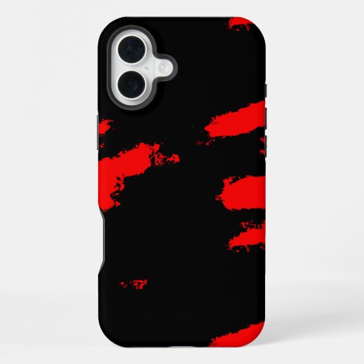 黒と赤の抽象画 iPhoneケース (裏面)