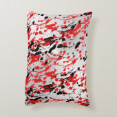 黒と赤の抽象芸術スプラッシュとドリップ アクセントクッション (裏面(縦))