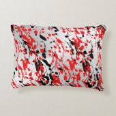 黒と赤の抽象芸術スプラッシュとドリップ アクセントクッション (裏面)