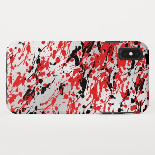 黒と赤の抽象芸術スプラッシュとドリップ Case-Mate iPhoneケース (裏面(横))