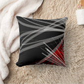 黒と赤の抽象芸術芸術的リボン装飾用クッション クッション (ブランケット)