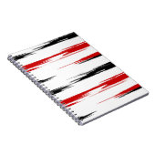 黒と赤の抽象芸術 ストライプの ノートブック (右側)