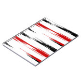 黒と赤の抽象芸術 ストライプの ノートブック (左側)