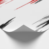 黒と赤の抽象芸術 ストライプの ラッピングペーパー (角)