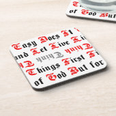 黒と赤の文字回復スローガン コースター (左側)