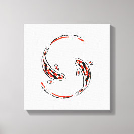 黒と赤の日本のコイの芸術的魚 キャンバスプリント