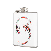 黒と赤の日本のコイの芸術的魚 フラスク (左)