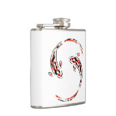 黒と赤の日本のコイの芸術的魚 フラスク (右)