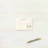 黒と赤の日本のコイの芸術的魚 ポストイット (デスク上)