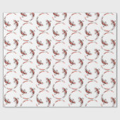 黒と赤の日本のコイの芸術的魚 ラッピングペーパー (フラット)