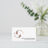 黒と赤の日本のコイの芸術的魚 名刺 (スタンド正面)