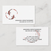 黒と赤の日本のコイの芸術的魚 名刺 (正面/裏面)