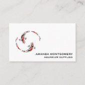 黒と赤の日本のコイの芸術的魚 名刺 (正面)