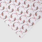 黒と赤の日本のコイの魚の芸術的模様 薄葉紙 (詳細)