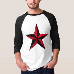 黒と赤の星 Tシャツ