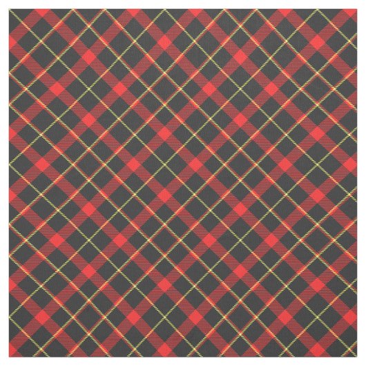 黒と赤の格子模様はっきりしたヴィンテージタータンチェック ファブリック (見本)
