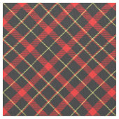 黒と赤の格子模様はっきりしたヴィンテージタータンチェック ファブリック (クローズアップ)
