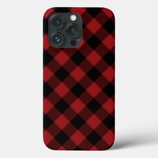黒と赤の格子模様チェックiPhoneケース Case-Mate iPhoneケース (裏面)