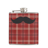 黒と赤の格子状の口ひげ フラスク (正面)