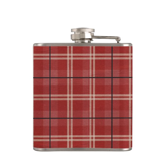 黒と赤の格子状の口ひげ フラスク (裏面)
