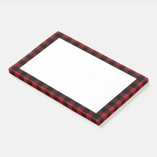 黒と赤の格子縞チェック済み ポストイット (アングル)