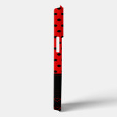 黒と赤の水玉模様パターン、名前をカスタムする Case-Mate iPhoneケース (裏面 / 右)